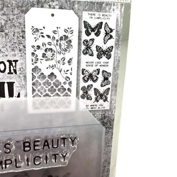 Tim Holtz THMM144 Butterfly Stamp Stencil Set New Mixed Media Craft - Picture 2 of 9